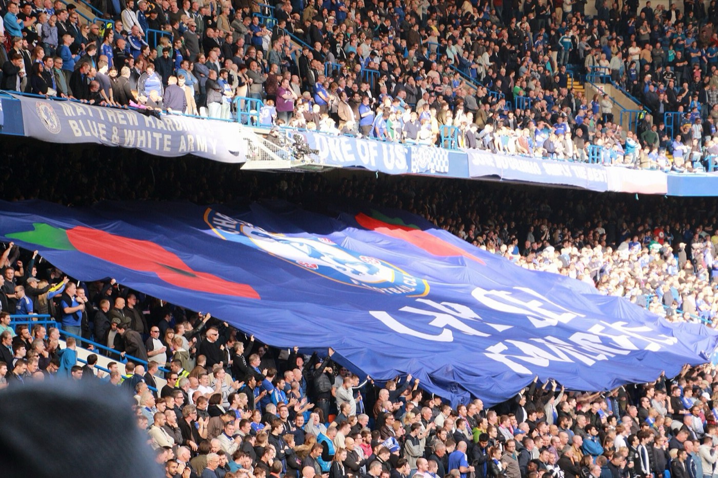Chelsea supporters in the stands