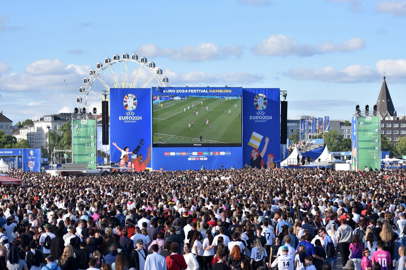 Public viewing at the Hamburg EURO fan zone