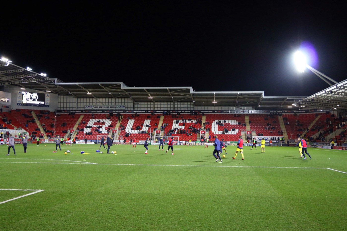 Recycling-sponsored stand at New York Stadium in Rotherham