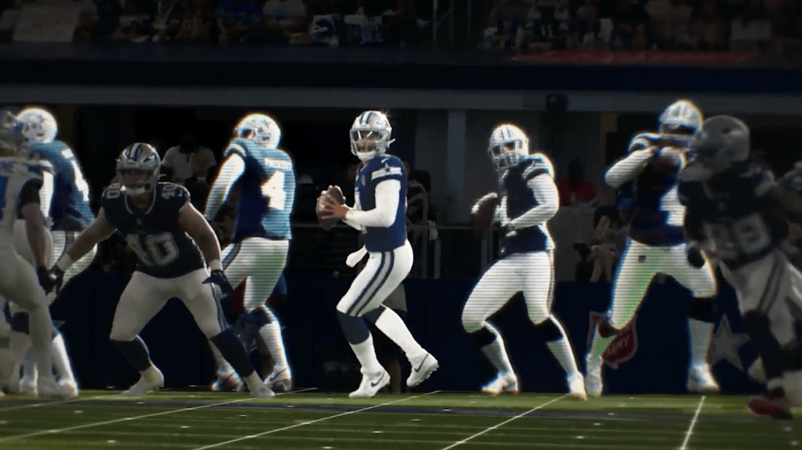 NFL 比赛画面叠加计算机视觉识别效果